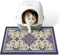 Cat Litter Mat, 24"x15" High-Density PVC Cat Litters Trapping Mat, Waterproof & Non-Slip Backing, Litter Box Catcher, Soft on Kitty Paws, Easy Washable Pet Supplies Blue by Yigerlee