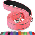 Joytale Reflective Dog Leash for Medium & Large Dogs, 4 FT x 1", Neon Pink | Heavy Duty Nylon Webbing, Padded Handle for Comfort, Visible at Night, for Walking & Training by Joytale