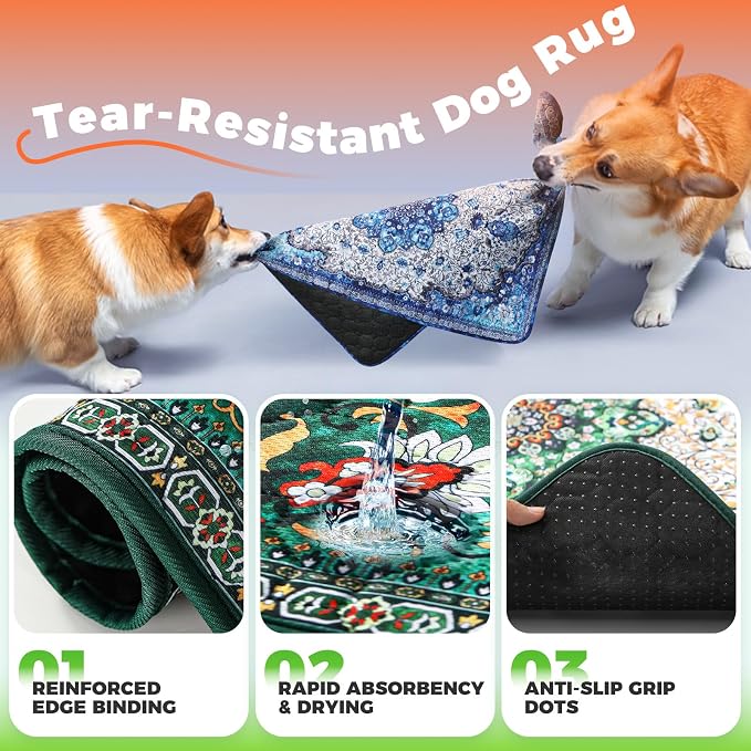 Hompet Reusable Pee Pads for Dogs, Non-Slip Washable Potty Pads for Floor 48x72 Inch Green 2Pack - Image 8