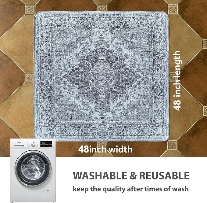 nunubaby Washable Pee Pads for Dogs, Stylish, Non-Slip and Leak-Proof Pee Pads. Reusable Potty Pads for Dogs for Crates and Floors.(Gray/Geo,48" x48" ) - Image 4