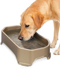 Neater Pet Brands Extra Large Water Bowl for Dogs, Outdoor Dog Water Bowl (1.25 Gallon XL Capacity), Big Trough Style Food Dish for Indoors or Outside, No Spill Large Dog Bowls, Champagne by NeaterPetBrands