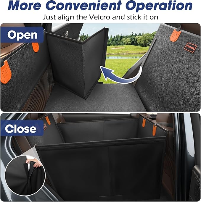 FURTIME Large Dog Car Seat, Upgraded PU Leather Back Seat Extender with Hard Bottom, Waterproof Pet Car Seat Cover for Medium Sized Dog, Pet Hammock for Cars, SUVs, Trucks - Image 4