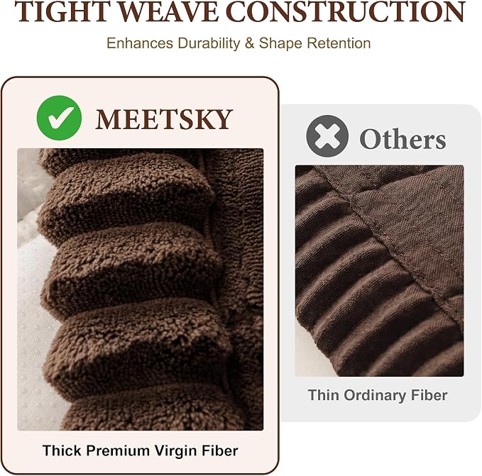 MEETSKY Couch Covers for 3 Cushion Sofa, Couch Cover for Dogs Washable | Non Slip Soft Couch Protector Covers, Dog Mat for Couches Against Pet Hair & Scratch, Pet Friendly, Chocolate, 27.6" x 82.7" - Image 4