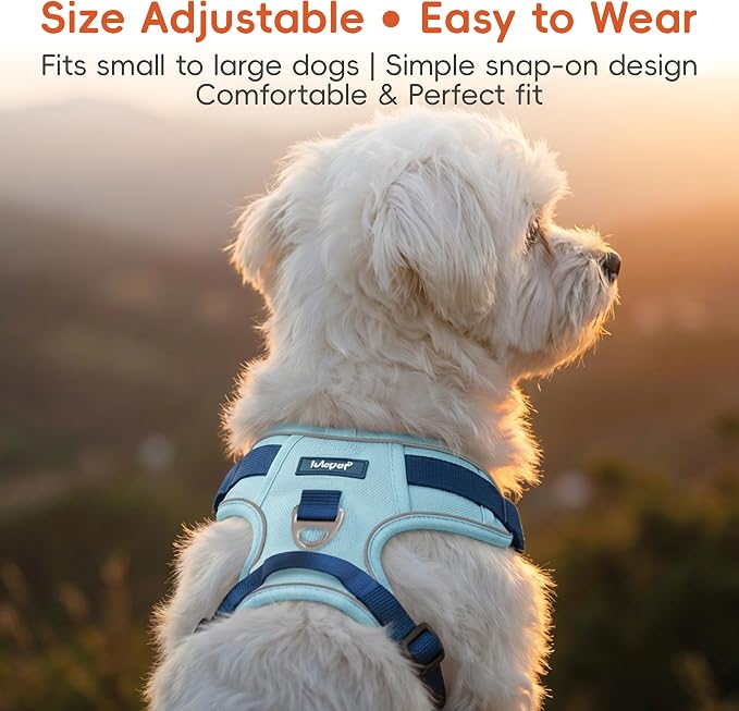 Dog Harness and Leash Set with Collar, No Pull Reflective Pet Vest Harness with Control Handle for Medium Large Dogs Walking and Training - Image 4