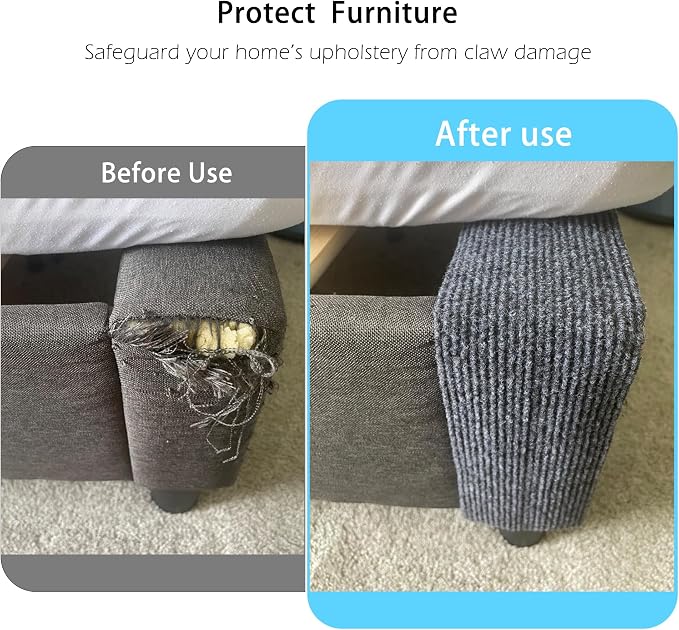 Self Adhesive Cat Scratch Mat to Protect Furniture from Claws Scratching | 16 x 78 in Couch Corner Protector,Customizable Size Scratch Pad - Image 2
