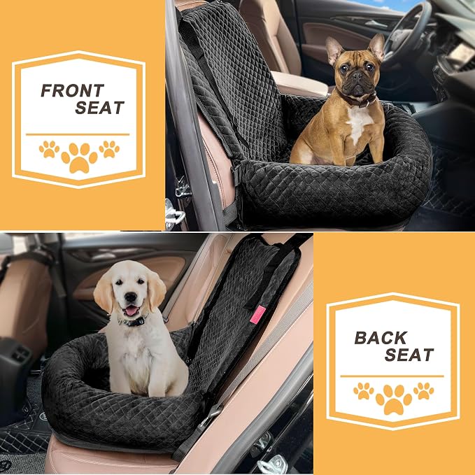 Sephyroth Dog Car Seat for Small/Medium Dogs,Dog Car Bed Washable Pet Travel Safety Car Seat,Super Soft Safe Removable Pet Booster Seat,Fits for All Cars(Black) - Image 4