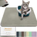 Cat Litter Mat 47"x27",Double Layer EVA litterbox Mat Beige | Extra Large Honeycomb, Waterproof & non-slip, Odor-free, easy clean, washable durable floor protector,scatter control by BLISSSTORM