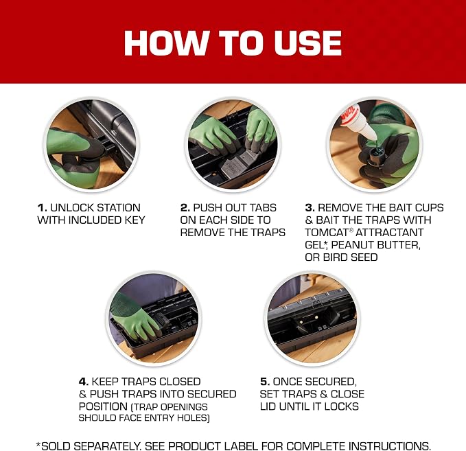 Tomcat Tunnel Trapping System | Rat & Mice Traps - 1 Tunnel Station and 2 Reusable Snap Traps - Image 5