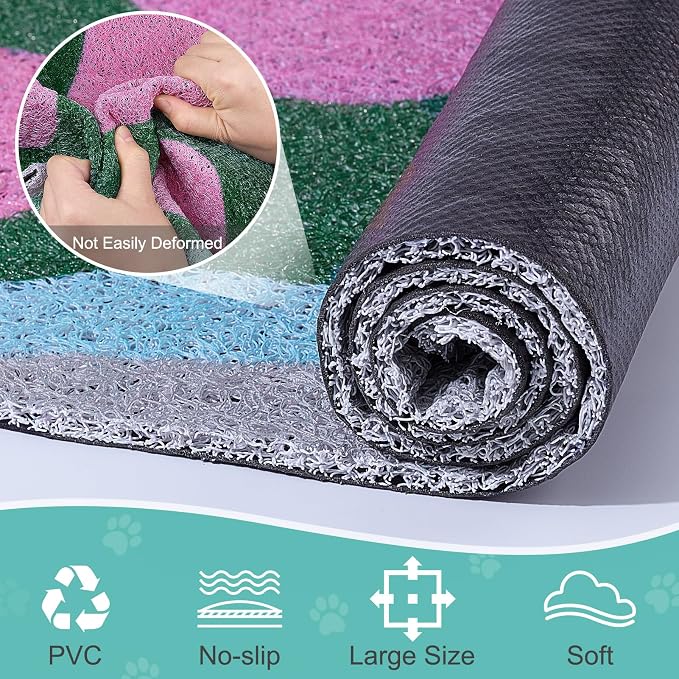Unicorn Catcher Large Cat Litter Mat, 33.5"x22.4" Litter Trapping Mat | Kitty Litter Mat With Soft PVC Loop Mesh And Non-Slip Backing For Easy-Clean Floor Protection And Home Decor - Image 6