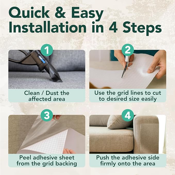 NECOICHI Anti Scratching Sheet - Cat Couch Scratch Protector – Couch Protectors from Cat Scratching with Adhesive Sheets & Safeguard Shields – Cats Scratcher Alternative & Cats Accessories - 6 Pack - Image 3