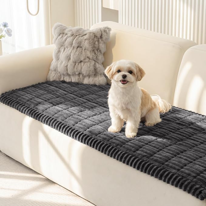 MEETSKY Couch Cover for Dogs, Washable Pet Sofa Covers for 3 Cushion Couch | Non Slip Dog Couch Covers for Sofa, Furniture Protector Against Fur, Dirt , Pet Friendly, Dark Grey, 27.6" x 70.9" by MEETSKY