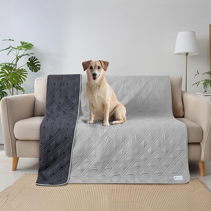 PetAmi Waterproof Couch Cover for Dog Bed Sofa Blanket 102x82 Light Gray - Image 7