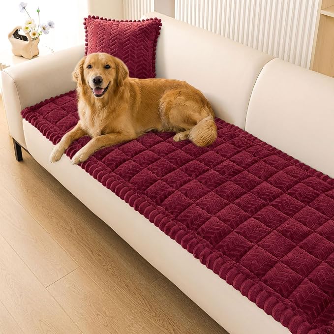 Smiry Couch Cover for Dogs, Non Slip Fuzzy Pet Sofa Covers Washable | Sofa Slipcovers for 2-3 Cushion Couch, Soft Thick Furniture Protector for Cats Dogs, Against Fur, Dirt, Scratch (27.6"x59") by Smiry