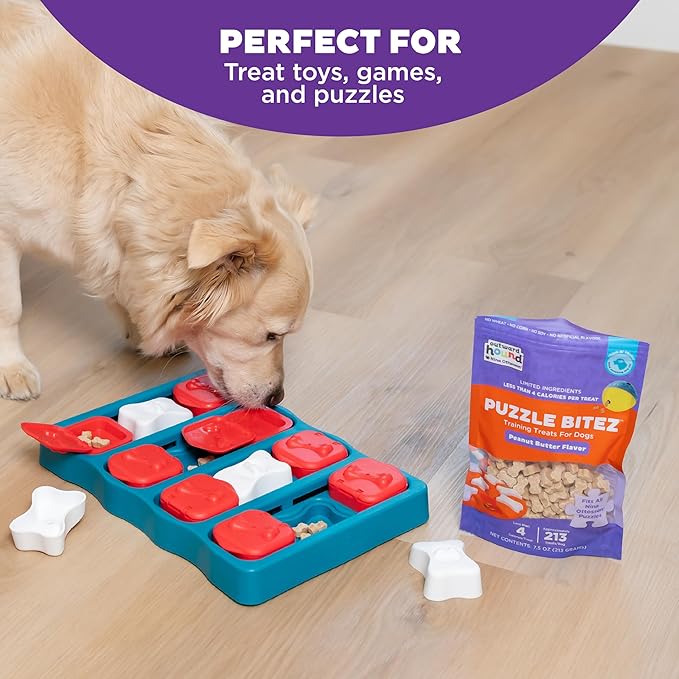 Outward Hound Nina Ottosson Puzzle Bitez Dog Treats, Peanut Butter, 7.5 oz | USA Made, Healthy Bite-Sized Treats for Training Reward & Interactive Puzzle Toys, No Artificial Additives, Dogs & Puppies - Image 2