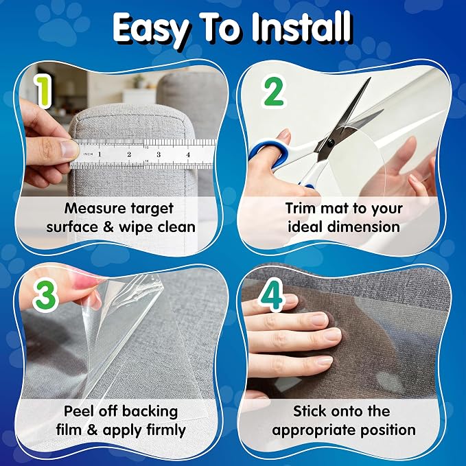 16 Pack No Pins Self Adhesive Anti Cat Scratch Furniture Protector | Anti Scratch Pad for Couch, Chair, Loveseat and Sofa, Thickened Claw Guard, to Resist Sharp Claws and Constant Scratching - Image 5