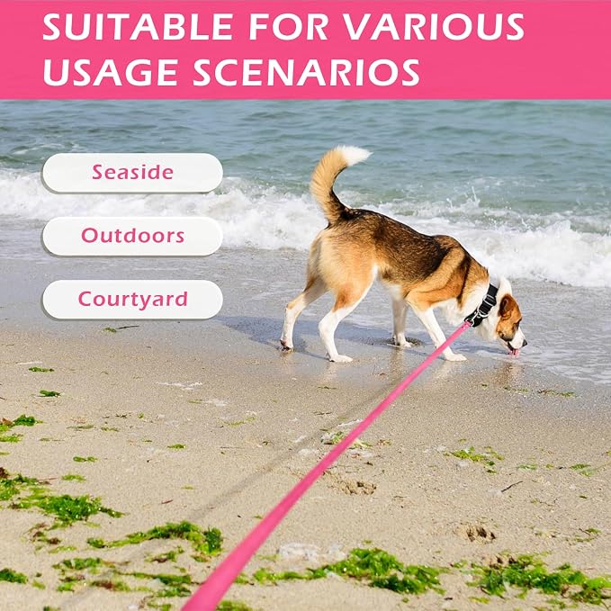 Wolfone Waterproof Dog Leash 50FT Long Line Recall Training Lead | 50FT Dog Leash Durable PVC coated long line with easy clean surface strong nylon core for recall training and outdoor use - Image 6