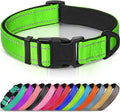 Joytale Reflective Dog Collar, Adjustable Neoprene Padded, Green XS | Breathable Nylon for Puppies and Small Breeds, No Chafing on Walks and Indoor Training, Light Metal D-Ring, Night Safety by Joytale