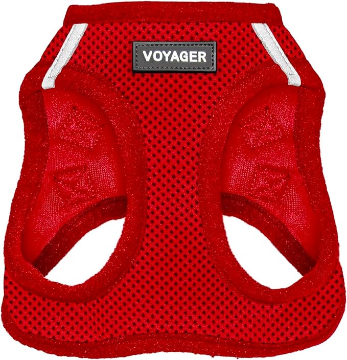Voyager Step-in Air Dog Vest Harness - Red, XXX-Small | 11 - 12" in Chest, Reflective Bands, All Weather Breathable Air Mesh, Cats Compatible, Lightweight, Fast Drying by BestPetSuppliesLLC