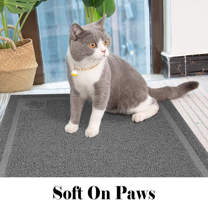 UPSKY Large Cat Litter Mat Trapper 35"×23", Waterproof, Non-Slip, Gray | Large Litter Box Mat, Foldable Trapping Mat, Anti-slip Design, For Cat Litter Boxes and Sensitive Paws, Easy to Clean - Image 6