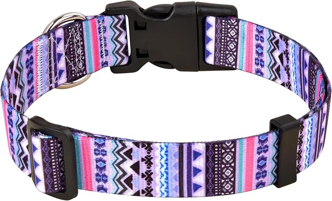 Mihqy Dog Collar for Small Dogs, Fashion Design, Purple Bohemia,S | Neck Fit 9.8"-15.7", Multiple Patterns，4 Sizes for Small Medium Large Dogs, Comfortable for Walks and Outdoor Hikes - Image 2