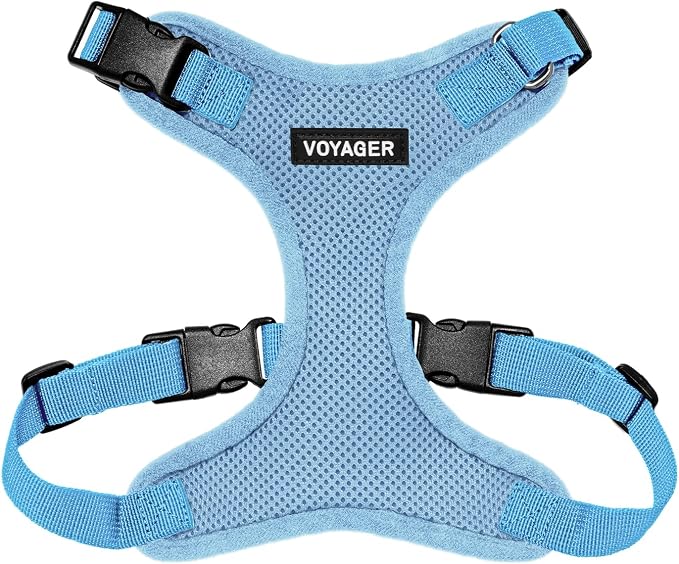 Voyager Step-in Lock Dog Harness - Baby Blue, X-Small | 13 - 16" in Chest, Adjustable, Breathable Air Mesh, Lightweight for Daily Walks, Strong Clips, Heavy Duty D-Ring by BestPetSuppliesLLC