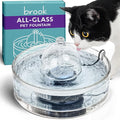 Brook Glass Cat Water Fountain 90oz – Dishwasher Safe Pet & Dog Fountain | Automatic 2.7L drinking water dispenser – quiet, easy to clean glass bowl, filters included – for indoor cats, kittens & dogs by Brook