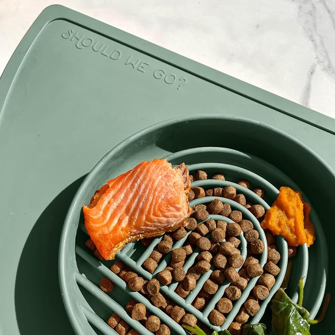 Should We Go? Slow Feeder Dog Bowls - Medium Size Silicone Slow Eating Dog Bowl for Puppies & Dogs with Suction Cup -Dishwasher-Safe, Lick Mat Design, Reduces Gulping,for All Breeds,7.5”x1.5”- Spruce - Image 5