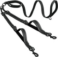 Uppetly Double Dog Leash for 2 Dogs, No Tangle Dual Leashes for Walking with Adjustable Length, Reflective Stitching and 4 Comfortable Padded Handles (Large, Black) by Uppetly