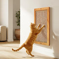 Cat Scratching Post, Wooden Sisal Cats Wall Scratcher, Floor or Wall Mounted Vertical Cat Scratch Pad for Indoor Cats Adults or Kittens, Scratching Board Cat Wall Furniture Protector by HamsterHouse