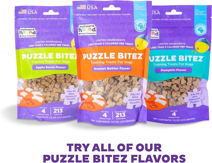 Outward Hound Nina Ottosson Puzzle Bitez Dog Treats, Peanut Butter, 7.5 oz | USA Made, Healthy Bite-Sized Treats for Training Reward & Interactive Puzzle Toys, No Artificial Additives, Dogs & Puppies - Image 7