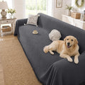 Chenille Couch Cover for Dogs Washable Boho Throw Blanket Washable | 71"×91",Dark Gray, Soft Chenille, Tassel Design, Pet Friendly, Furniture Protector, for Couch, Sofa, Bed, Living Room by YSTELLAA