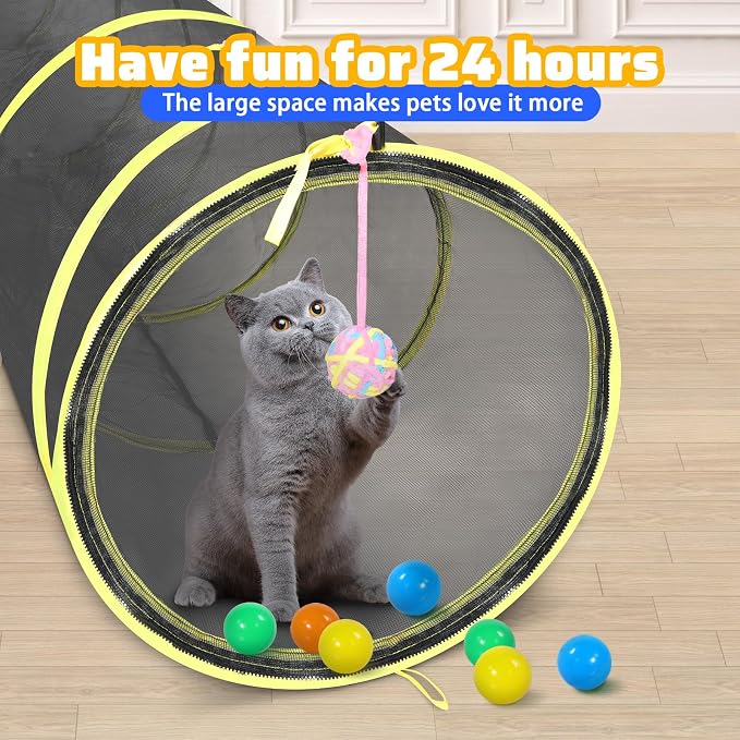 Wilwolfer 5 in 1 Cat Enclosure - Outdoor Cat Tent with Tunnel & House - Portable Pet Playpen for Cats, Puppies & Small Animals - Image 7