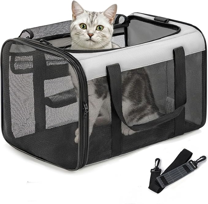 Conlun Soft-Sided Cat Carrier for Small-Medium Cats, Puppies up to 15 Lb, Airline Approved by Conlun