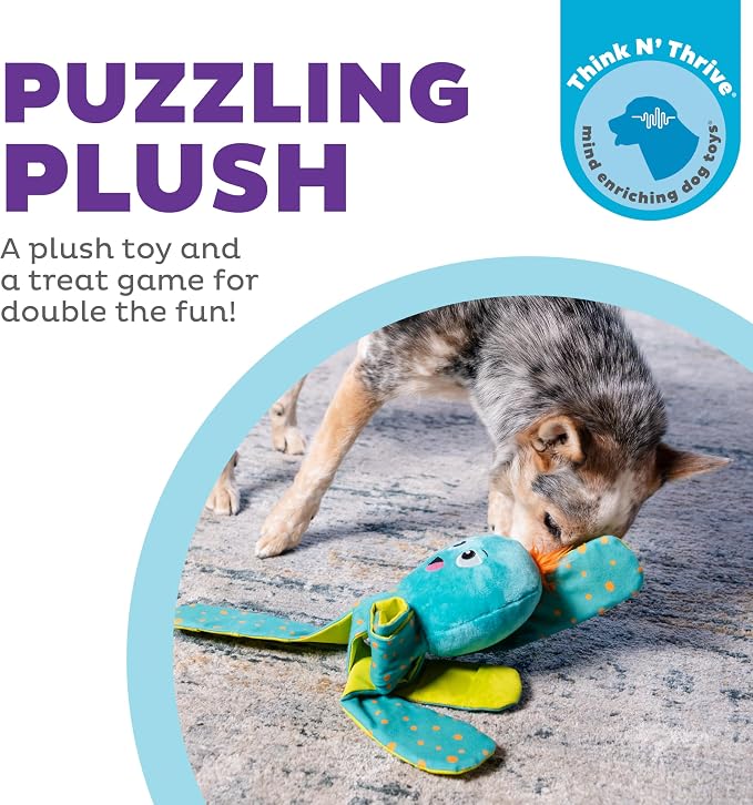 Outward Hound Nina Ottosson Silly Legz Octopus Dog Toy Treat Puzzle, 13.8" | Roll-Up Legs, 15 Hidden Treat Pockets, Plush Floppy Body, Squeaker in Head, Interactive Snuffle & Seek, Dogs & Puppies - Image 2