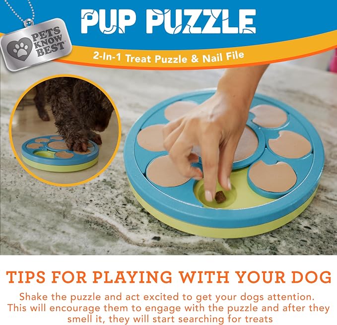 Pup Puzzle Interactive Dog Nail File Treat Dispensing Toy, Mentally Stimulating Nail Trimmer, Paw Care and Play Toy | Difficulty Level; Easy - Image 6