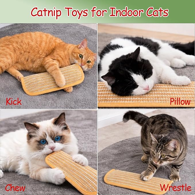 Cat Kicker Toys Pillow Sisal Catnip Cat Toys for Indoor Cat Kitten 3 Pack | 13inch Cats Toys Sticks for Bunny Kicking Boredom Breaker Interactive Cat Nip Kicker Toy for Large Cats - Image 7