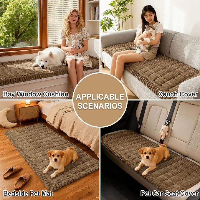 hyha Couch Cover for Dogs, Washable Non Slip Plush Flannel Sofa Protector | Thick Flannel, Anti-Slip Backing, Pet Hair & Scratch Protection, Fits Sofa & Loveseat (27.6" x 47") - Image 4