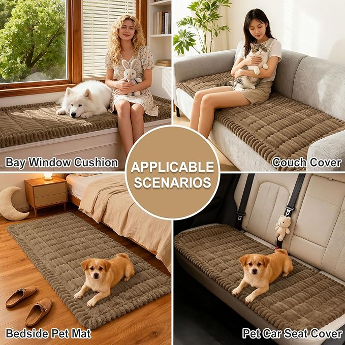 hyha Couch Cover for Dogs, Washable Non Slip Plush Flannel Sofa Protector | Thick Flannel, Anti-Slip Backing, Pet Hair & Scratch Protection, Fits Sofa & Loveseat (35.4" x 70.9") - Image 4