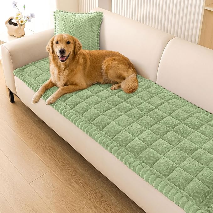Smiry Couch Cover for Dogs, Non Slip Fuzzy Pet Sofa Covers Washable | Sofa Slipcovers for 2 Cushion Couch, Soft Thick Furniture Protector for Cats Dogs, Against Fur, Dirt, Scratch (27.6"x47") by Smiry
