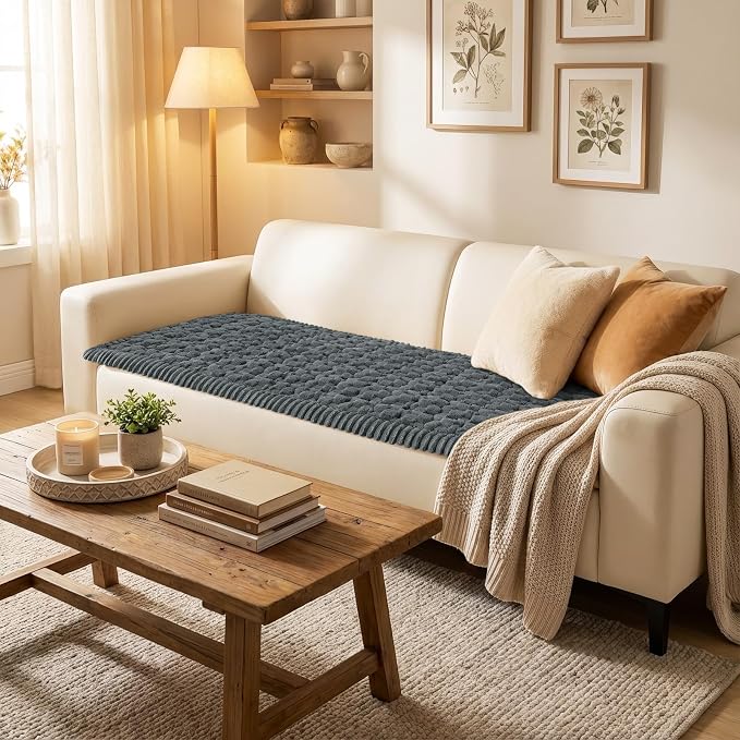 Smiry Non Slip Couch Covers for Dogs, Scratch Resistant Pet Sofa Protector | Machine Washable Soft Fuzzy Thick Furniture Cover for Sofa Loveseat Sectional Large Dogs, Dark Grey, 27.6" x 47" - Image 2