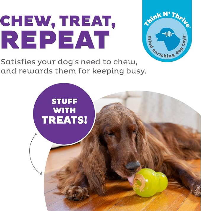 Outward Hound by Planet Dog Double-Tuff Stuffable Dog Toy, Large 5-Inch Green - Treat Dispensing Chew Ball for Medium to Large Dogs, Interactive Puzzle for Enrichment & Slow Feeding - Image 2