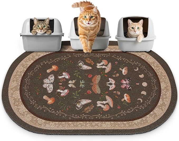 Bienbee Cat Litter Mat, 40" x 30" Dense Trapping Mesh for Litter Boxes | Litter Box Mat with PVC Mesh, Waterproof &Urineproof, Non-Slip Grip, Soft On Kitty Paws and Easy to Clean to Protect Floor by Bienbee