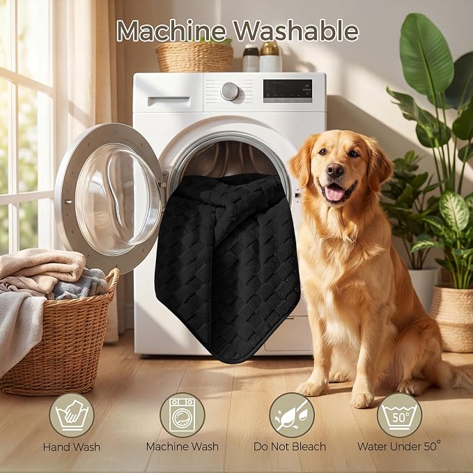 Foxdecor Couch Cover for Dogs Sofa Covers Non Slip Couch Pad Pet Friendly | Pet Couch Covers Washable Sofa Protector, Furniture Cover Couch Seat Protector for Living Room, Black 30x53 Inch - Image 7