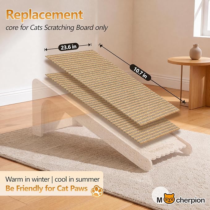 Cork Cat Scratch Pad-2Pcs Replaceable Scratching Mats for Cat Scratchers | Cat Scratch Pad for Cats- 2 Pcs Replaceable Pads-Eco-Friendly Sustainable-Replacement Core for Cats Scratching Board only - Image 4