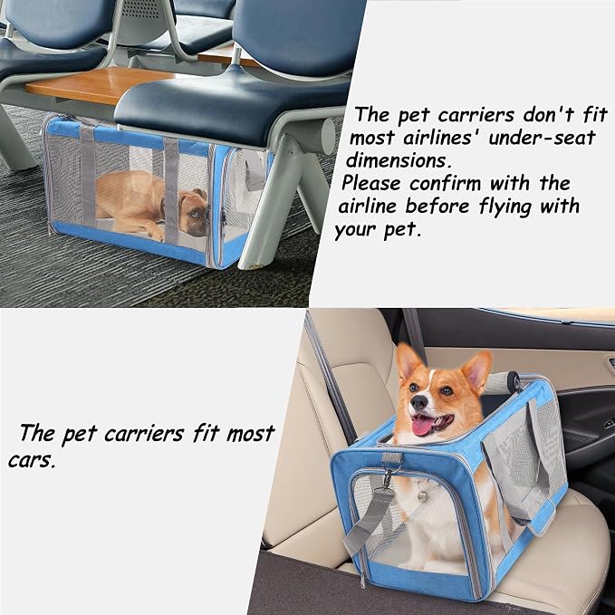 ATVobi Portable Cat Carrier for Small to Large Cats - Soft, Airline Approved, Blue - Image 4