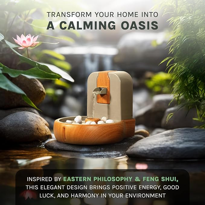 Cat Water Fountain – Eco-Friendly Zen Cat Fountain with Feng Shui Design, Splash-Free, Easy to Clean, Premium Filtration, Water Fountains for Cats Indoor, Great Cat - Image 5
