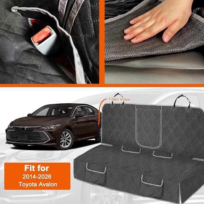 Dog Car Seat Cover for 2014-2026 Toyota Avalon | Waterproof Pet Bench Seat Cover for Back Seat, 600D Heavy Duty Scratch Proof Nonslip Truck Seat Covers for Dogs - Image 2