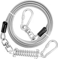 jenico Dog Tie Out Cable - 20 ft Heavy Duty Dog Lead for Yard | Outdoor Runner Cable with Swivel Hook and Shock Spring for Small Medium Large Dogs Up to 500 lbs Dog Tether for Yard Camping by jenico