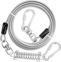 jenico Dog Tie Out Cable - 25 ft Heavy Duty Dog Lead for Yard | Outdoor Runner Cable with Swivel Hook and Shock Spring for Small Medium Large Dogs Up to 500 lbs Dog Tether for Yard Camping by jenico
