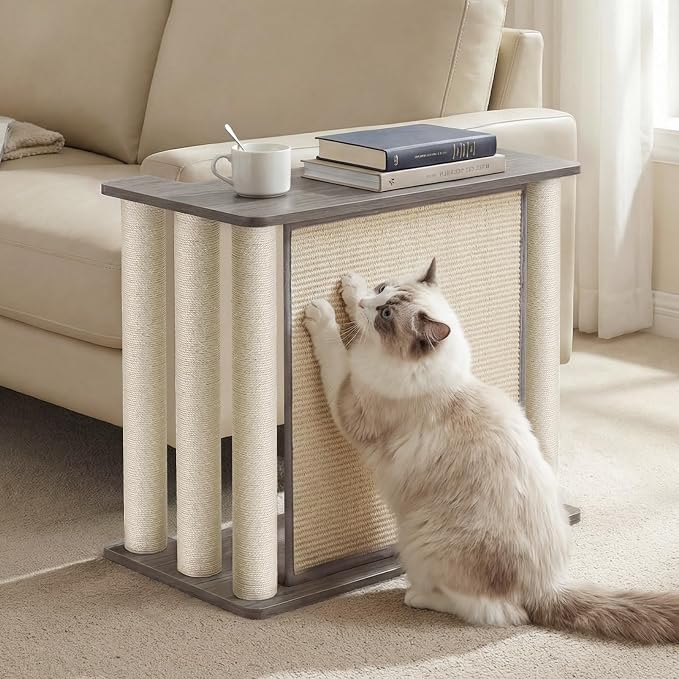 Veehoo Cat Scratcher Side Table for Couch, Sofa Protector End Table | Couch corner protector, sisal scratching posts, sisal scratch pad, heavy-duty base, easy to assemble by Veehoo